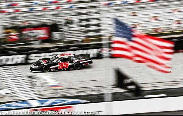 Jake Garcia races down the track at Super Late Model Bristol Motor Speedway on June 27, 2020. 