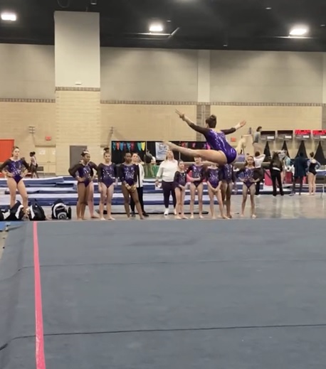 Lena Ungerman performing a recent floor routine. 