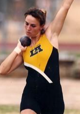 Babbitt at Cal State participating in shot put.